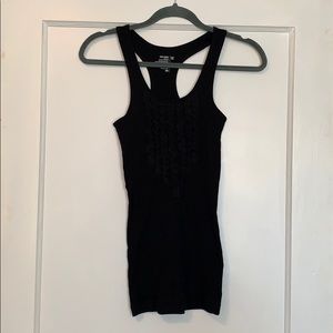 Black ruffled racerback tank top - size XS